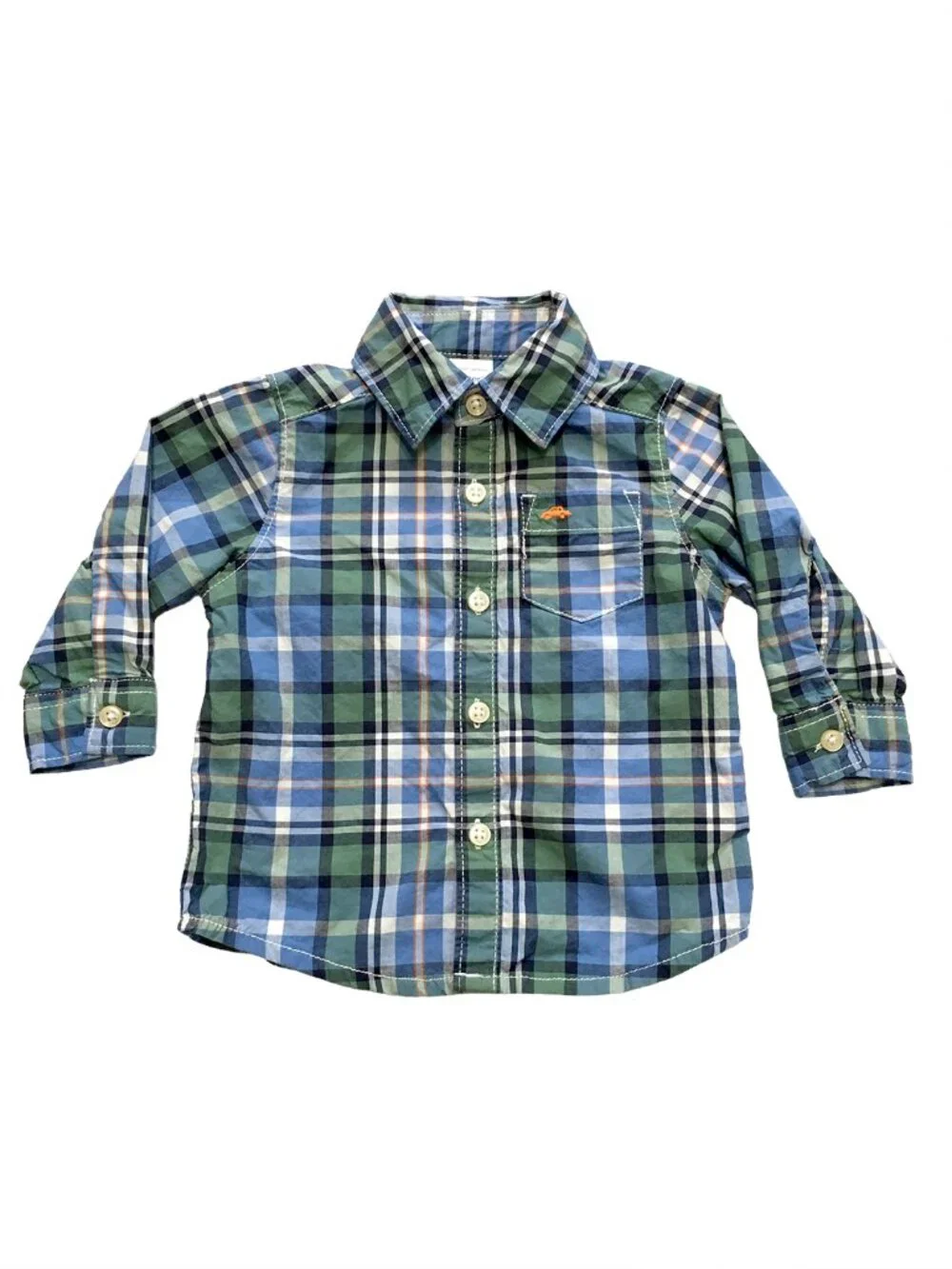 Carters Plaid Long Sleeve Shirt Size 6 Month